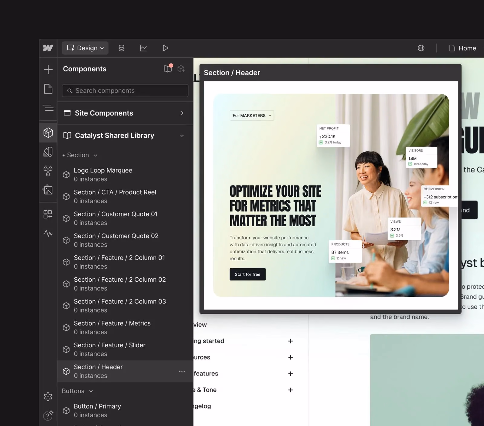 Webflow design system